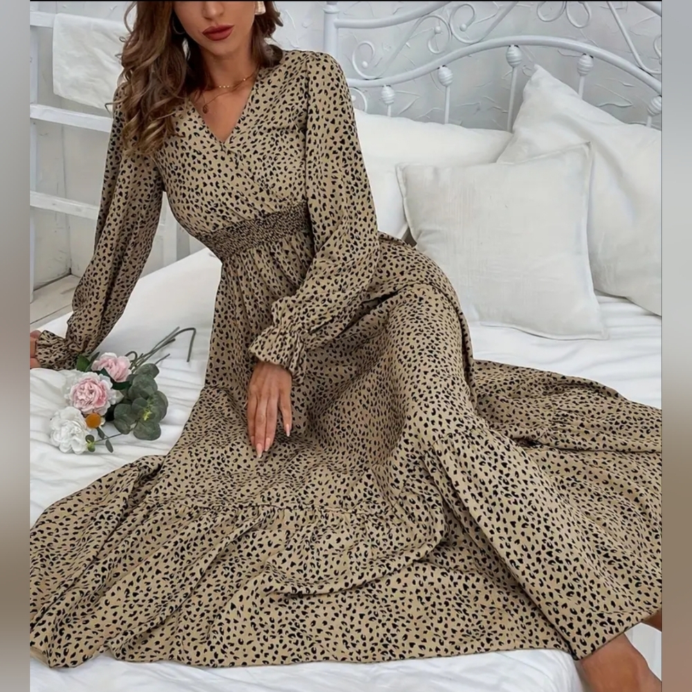 Elegant Leopard Print Maxi Dress
